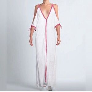 Pitusa White Cold Shoulder Kimono Petite